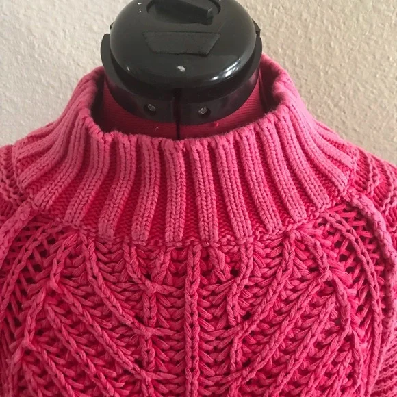 Free People Textured Knit Sweetheart Sweater in Pink Size Medium - Picture 7 of 9